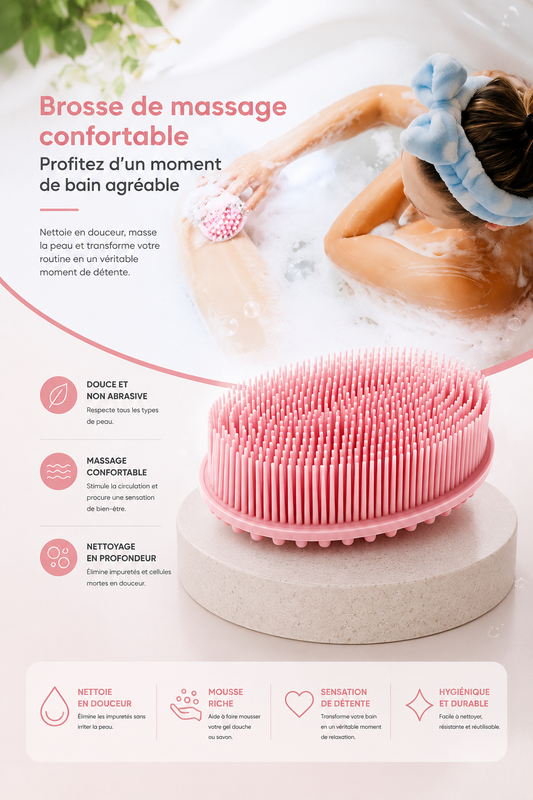 PuraClear Glow – Brosse Exfoliante Corps en Silicone