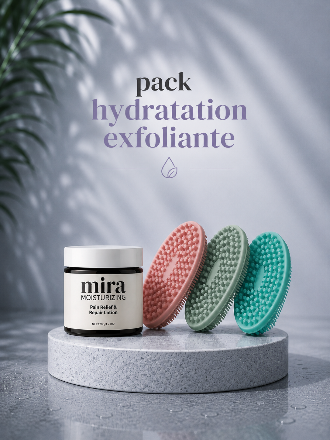 Pack hydratation exfoliante – Brosse Exfoliante + Lotion PuraClear