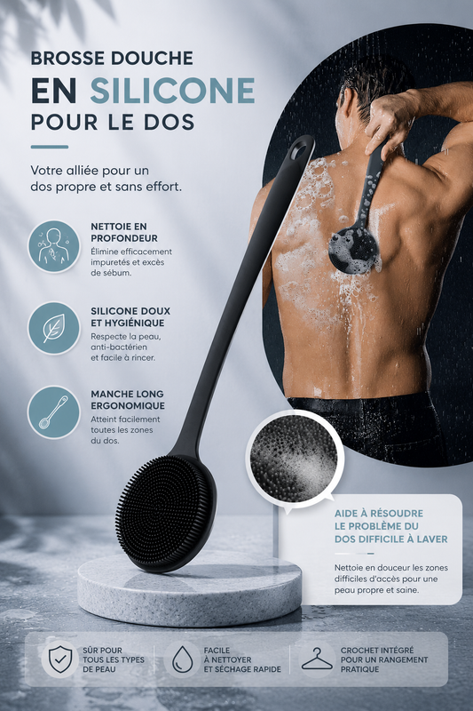 PuraClear Reach – Brosse Exfoliante Dos Manche Long